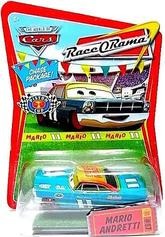 Disney / Pixar Cars The World of Cars Race-O-Rama Mario Andretti with Red Rims Diecast Car #97