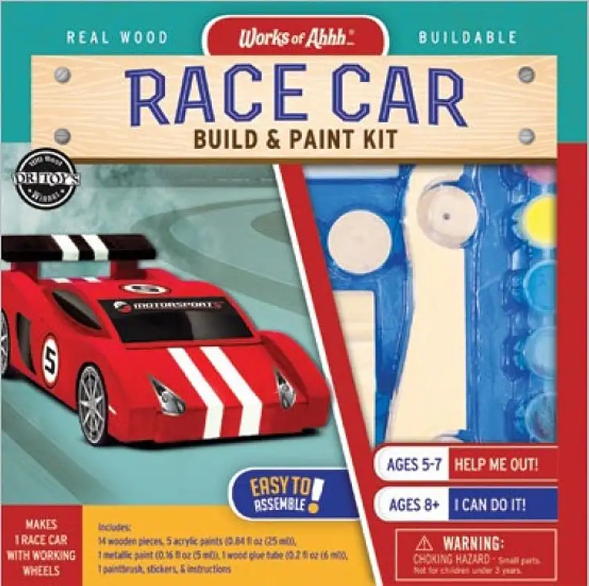 Build & Paint: Race Car Wood Kit w/Paint & Brush Masterpieces Puzzles