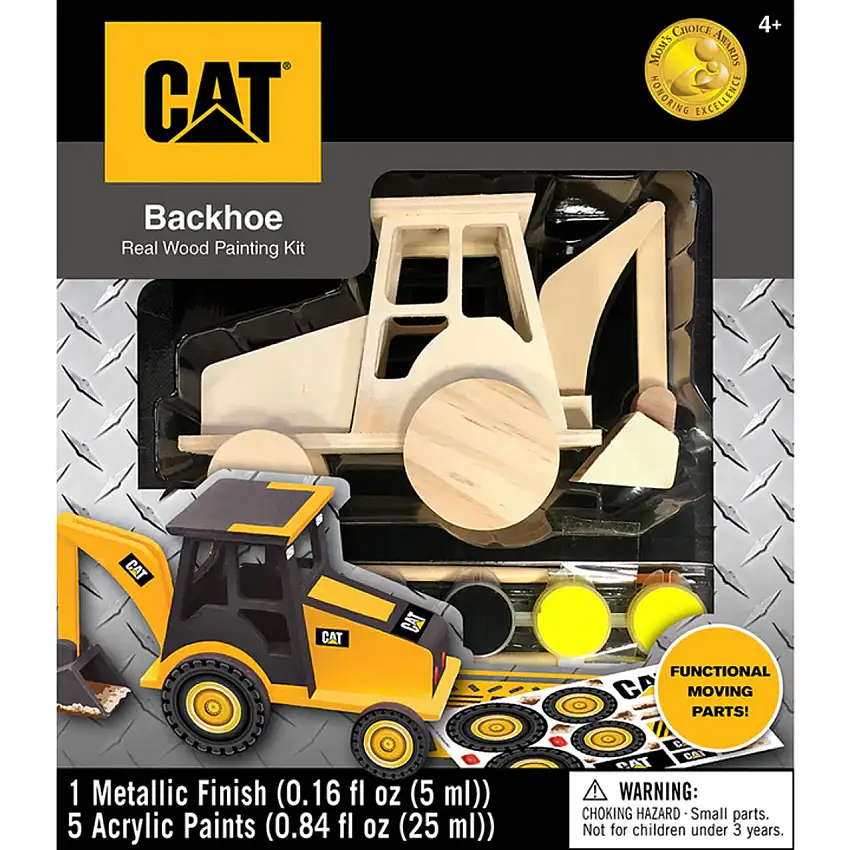 Caterpillar: Construction Backhoe Wood Set w/Paint & Brush Masterpieces Puzzles