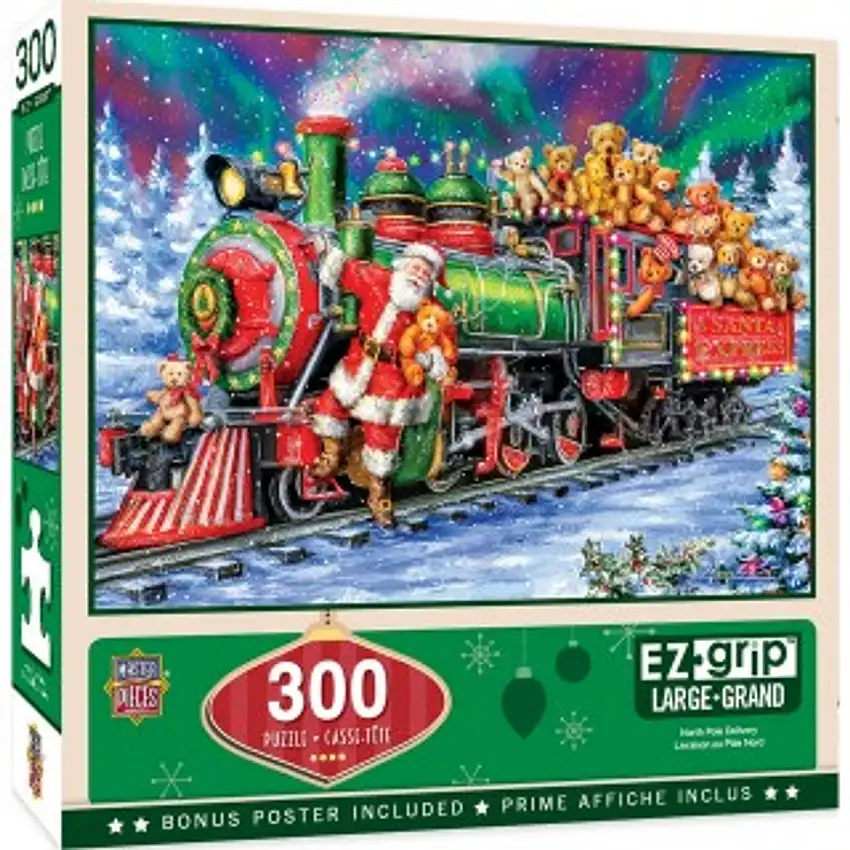 Holiday: Christmas North Pole Delivery (Train & Santa) EzGrip Puzzle (300pc) Masterpieces Puzzles