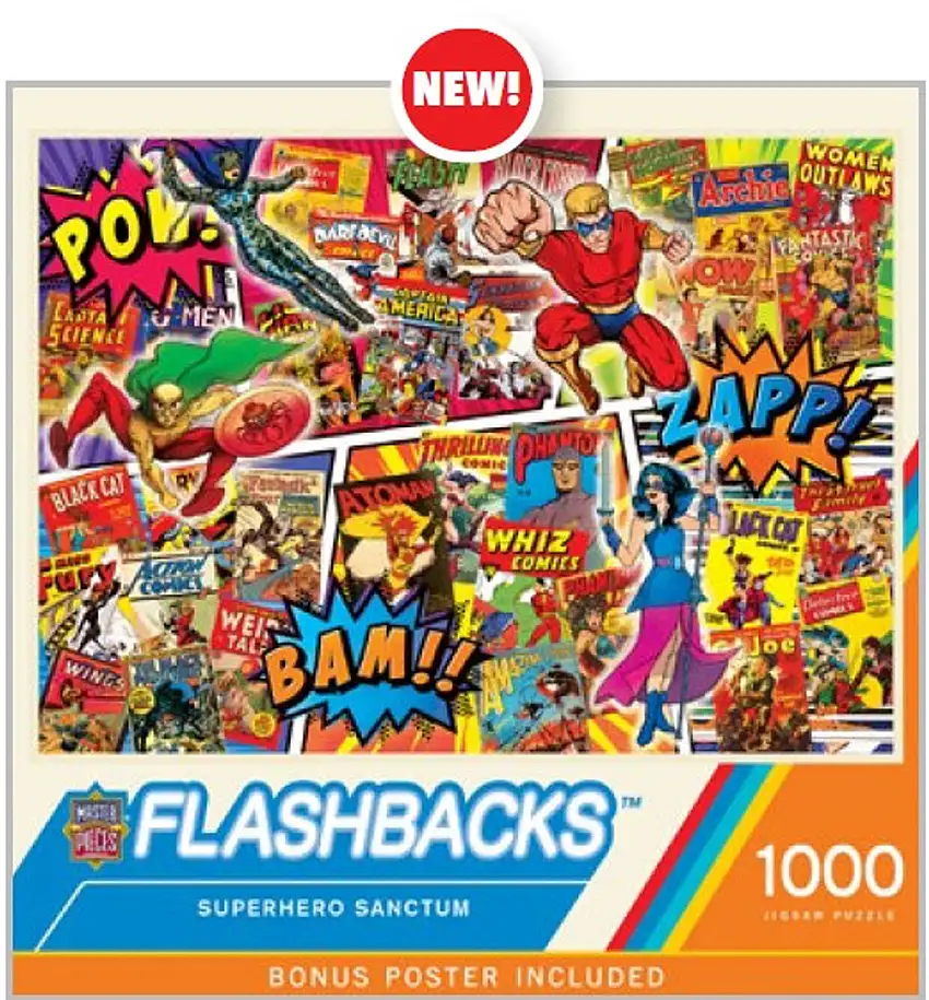 Flashbacks: Superhero Sanctum Collage Puzzle (1000pc) Masterpieces Puzzles