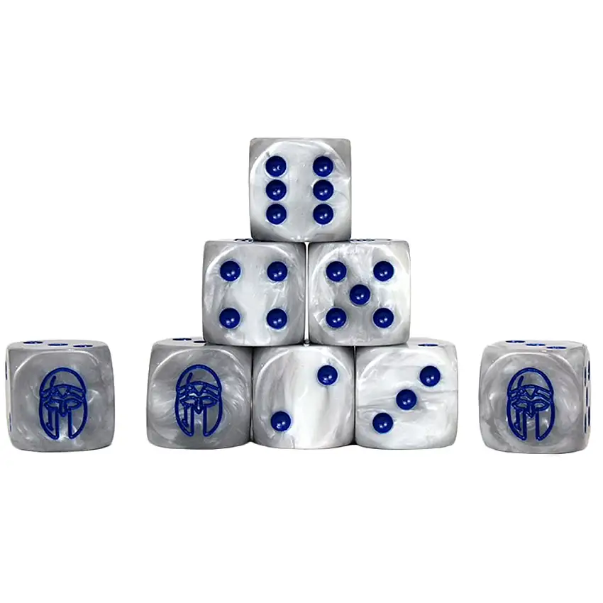 City States Faction Dice on Gray swirl Dice