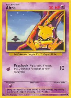 Pokemon Base Set Common Abra #43