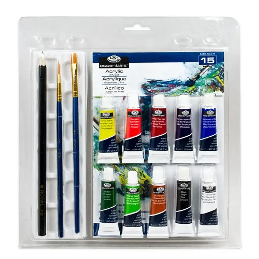 Essentials Acrylic Art Set in Clamshell Package (15pc) Royal & Langnickel