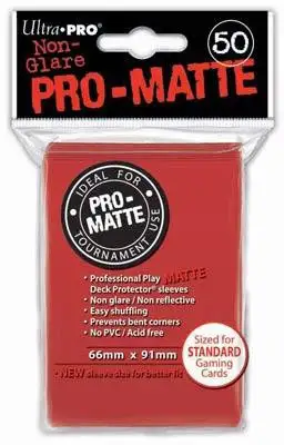 Ultra Pro Card Supplies Non-Glare Pro-Matte Red Standard Card Sleeves [50 Count]