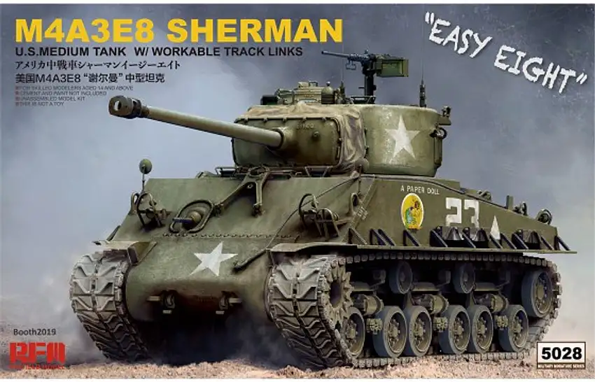 US M4A3E8 Sherman MediumTank w/Workable Track Links 1/35 Rye Field Models