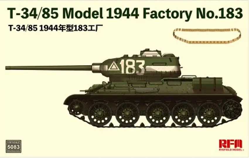 T-34/85 Model 1944 Factory No.183 Tank 1/35 Rye Field Models