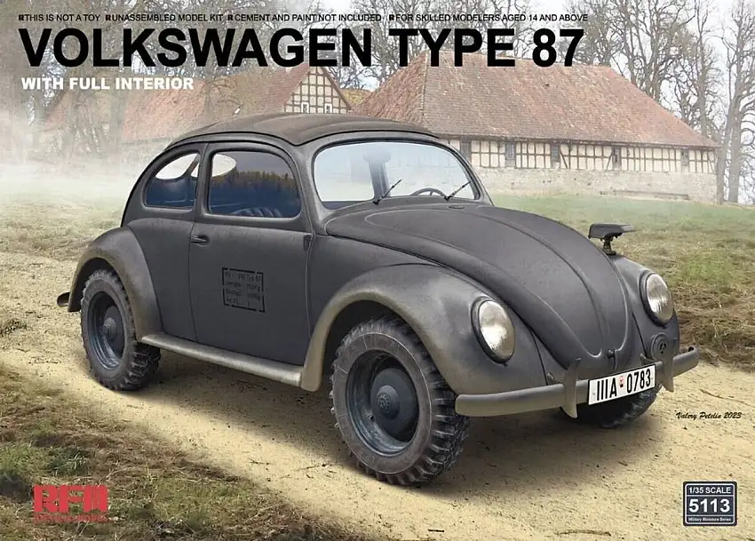 Volkswagen Type 87 Military Car w/ Full Interior 1/35 Rye Field Models