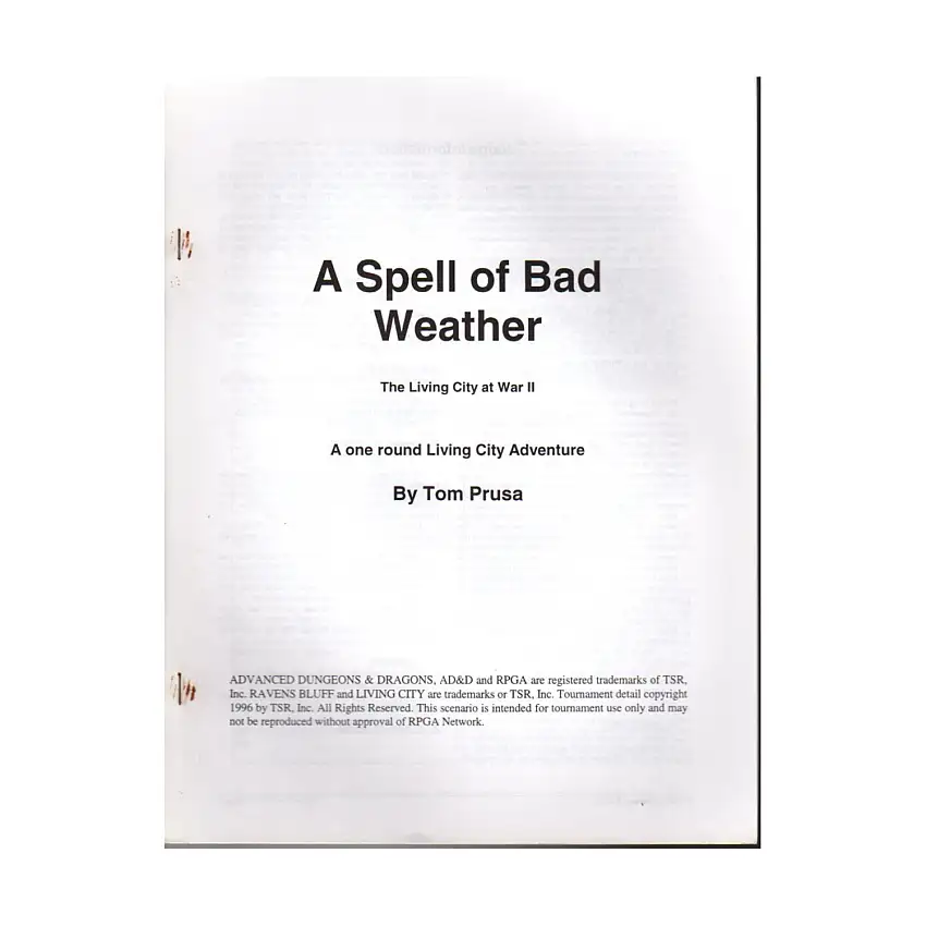 Series #5 - Living City at War II, A Spell of Bad Weather