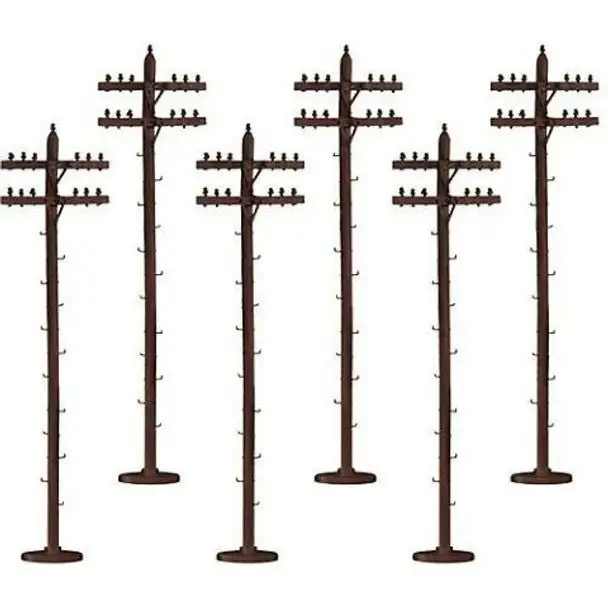 SCALE TELEPHONE POLES 6PK