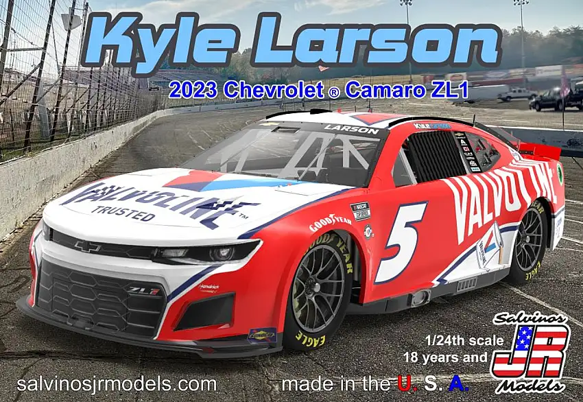 Kyle Larson 2023 NASCAR Chevrolet Camaro ZL1 Race Car (Valvoline) 1/24 Salvinos JR