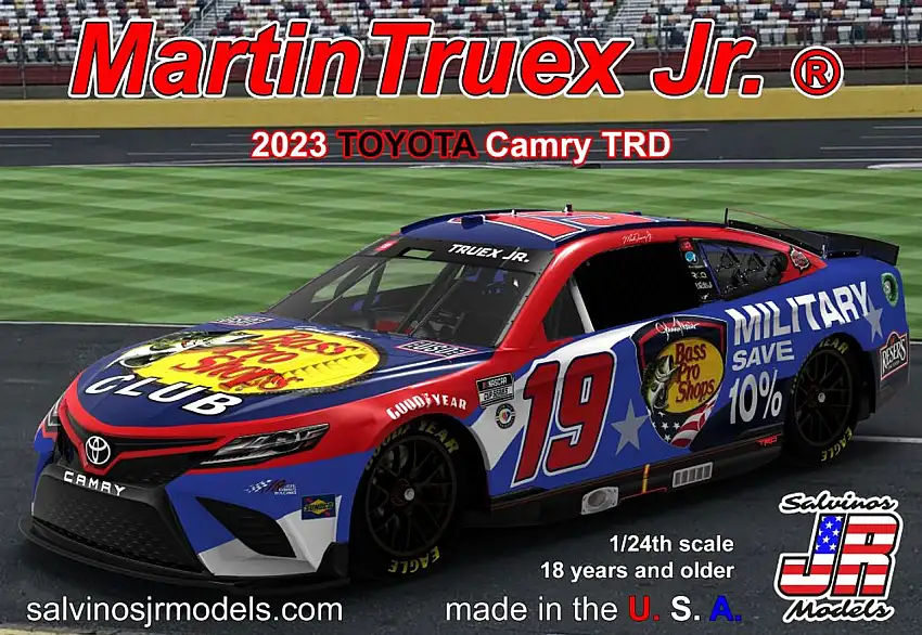 Martin Truex Jr 2023 NASCAR Toyota Camry TRD Race Car (Patriotic) 1/24 Salvinos JR