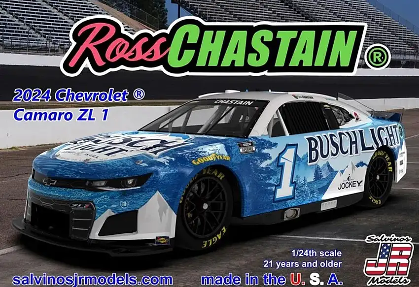 Ross Chastain 2024 NASCAR Chevrolet Camaro ZL1 Race Car (Primary Livery) (Ltd Prod) 1/24 Salvinos Jr