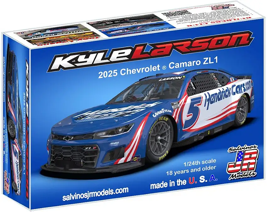 Kyle Larson 2025 NASCAR Chevrolet Camaro ZL1 Race Car (Primary Livery) (Ltd Prod) 1/24 Salvinos JR
