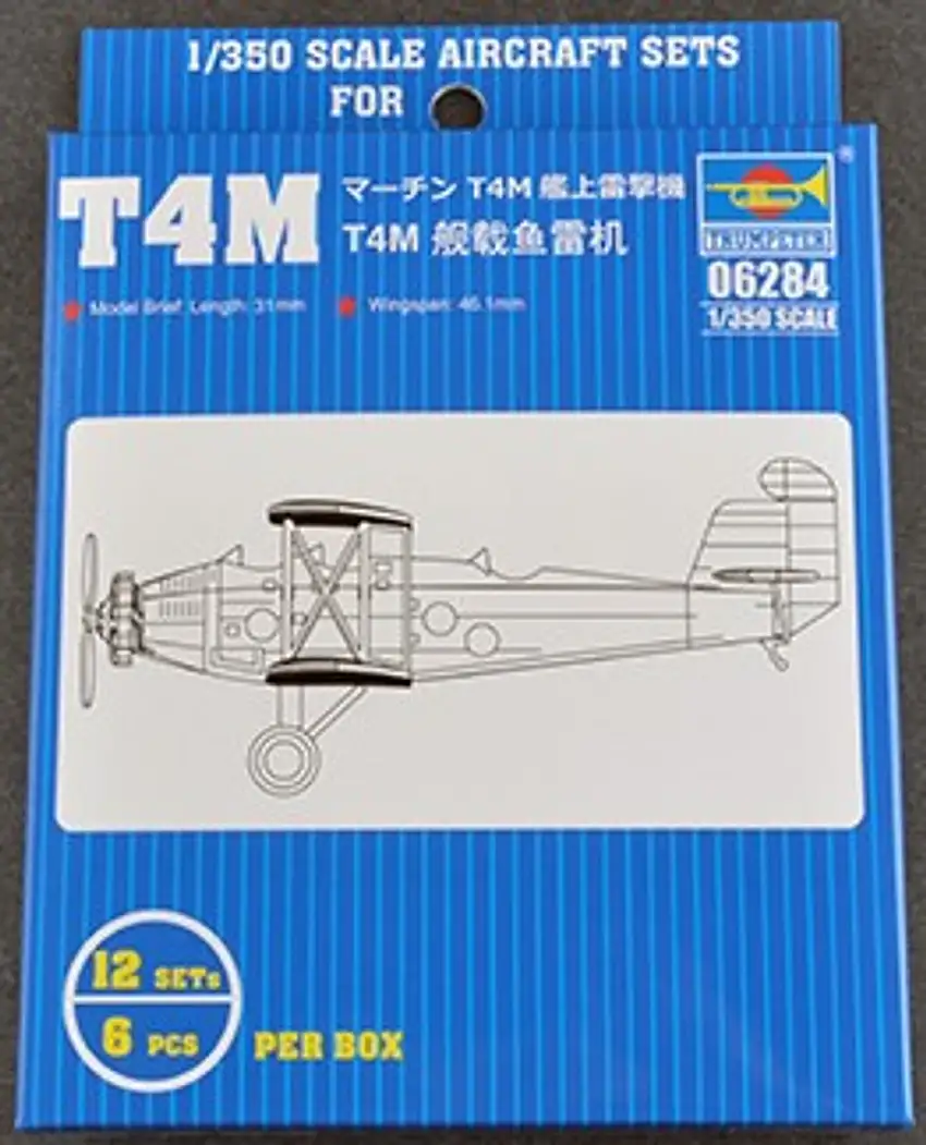T4M Biplane Torpedo Bomber Set for Carriers (12/Bx) 1/350 Trumpeter
