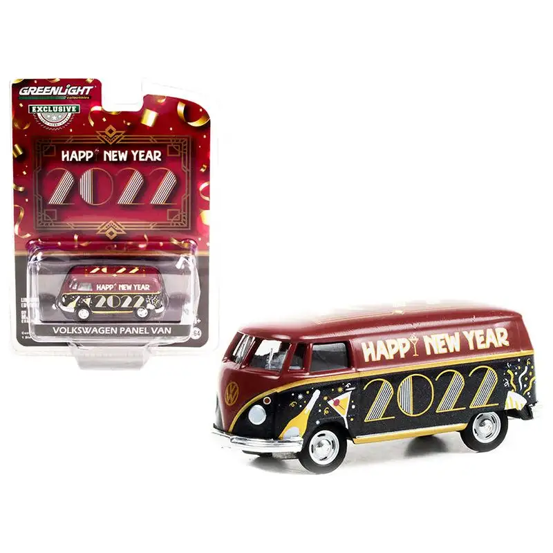 Volkswagen Panel Van "Happy New Year 2022" "Hobby Exclusive" 1/64 Diecast Model by Greenlight
