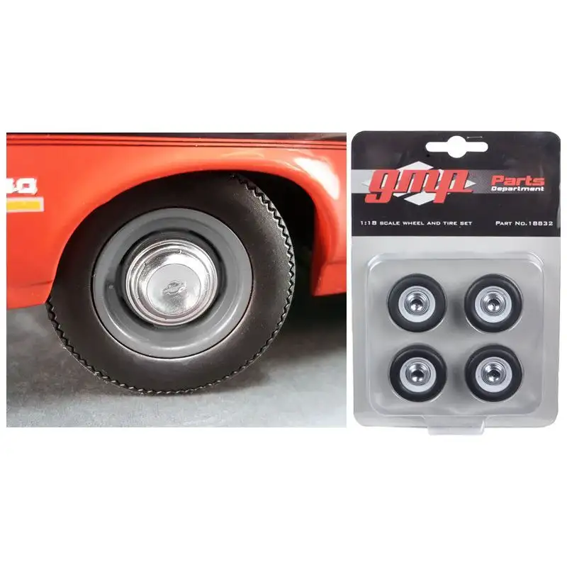 Wheel and Tire Set of 4 from 1970 Yenko Nova Dog Dish 1/18 by GMP