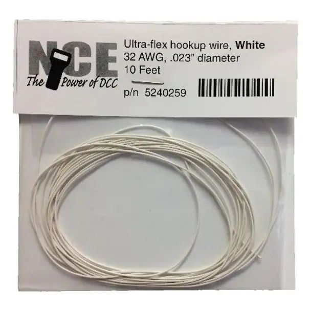 WHITE WIRE 32AWG 10 FT