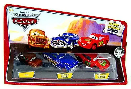 Disney / Pixar Cars The World of Cars Story Tellers Fred, Fabulous Hudson Hornet & Smell Swell Lightning McQueen Diecast Car 3-Pack