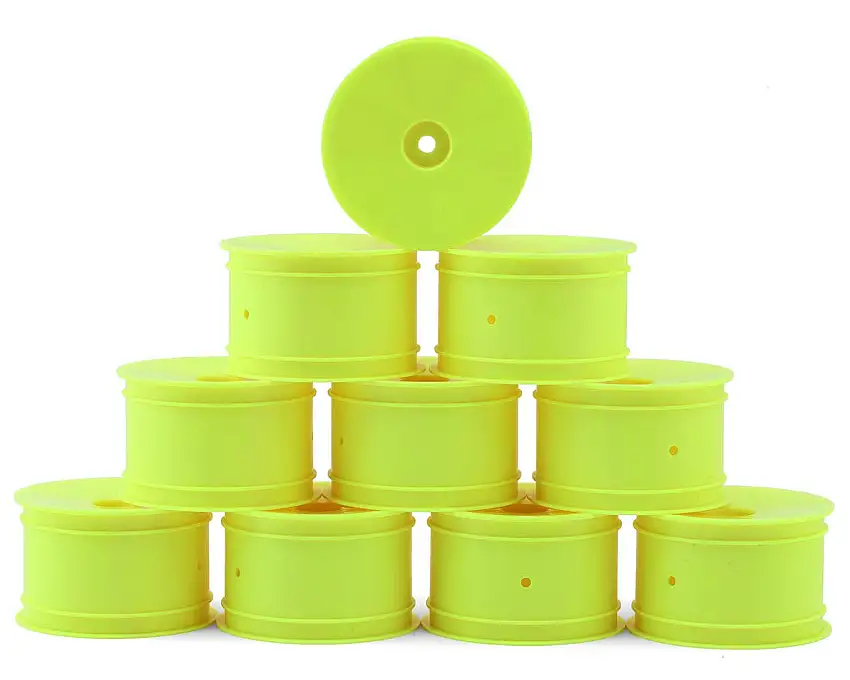 XRAY "Aerodisk" 2.2 Rear Buggy Wheels (Yellow) (10) (XB2/XB4) (Hard) w/12mm Hex