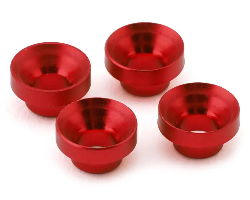 Yeah Racing Aluminum Servo Grommet Washers (Red) (4)