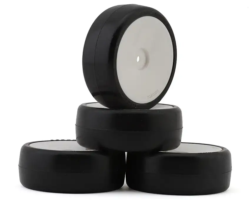 Yokomo Sorex Pre-Glued 1/10 Touring Car Tires (White) (4) (36 Shore) (Carpet Insert) w/12mm Hex